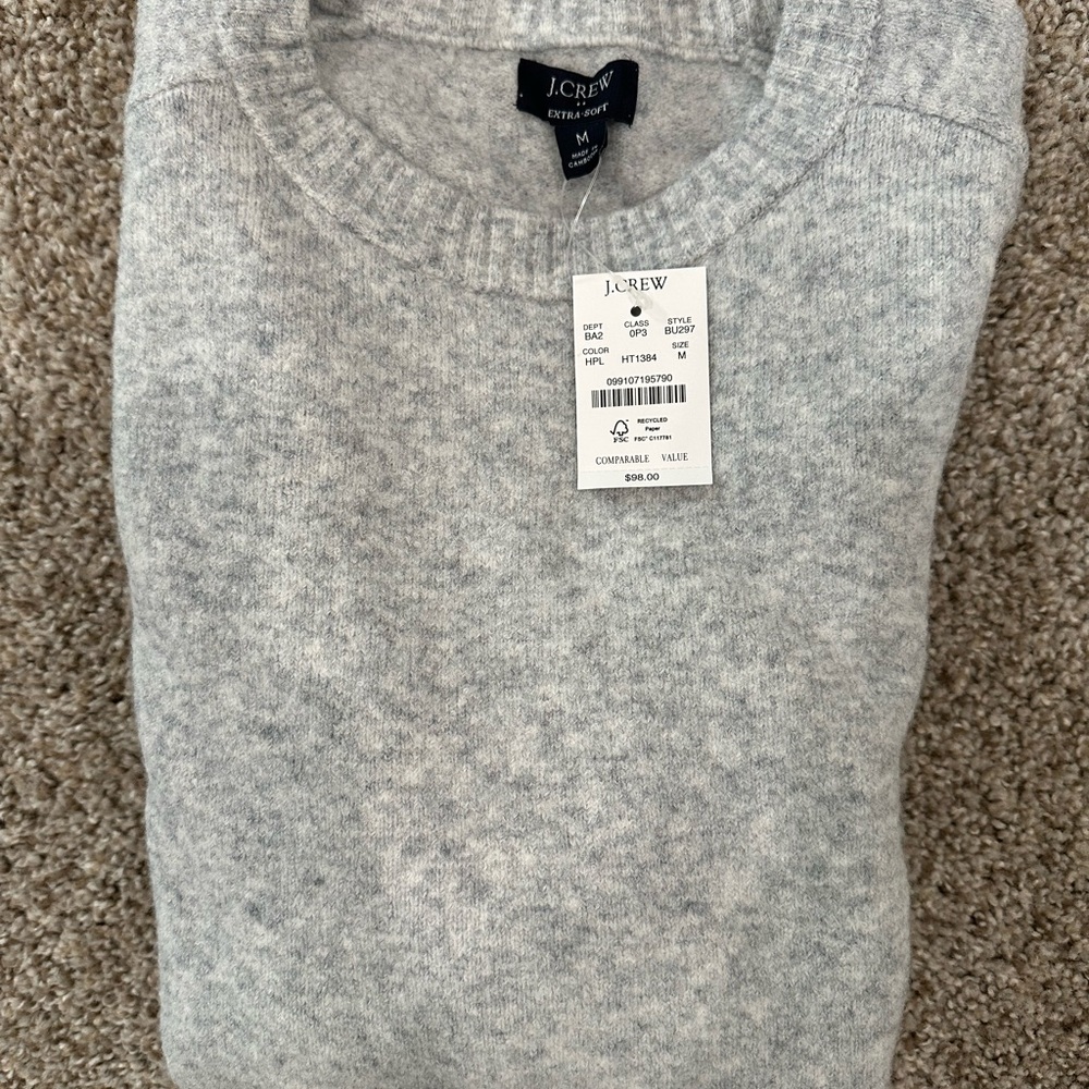 *NWT* Light Gray J. Crew Lambswool Blend Sweater